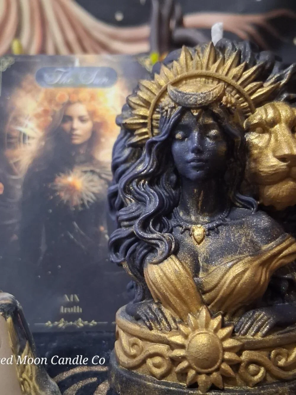 Sekhmet — Goddess of Ra Luxury Ritual Candle | Hand-Sculpted Lioness Warrior | D